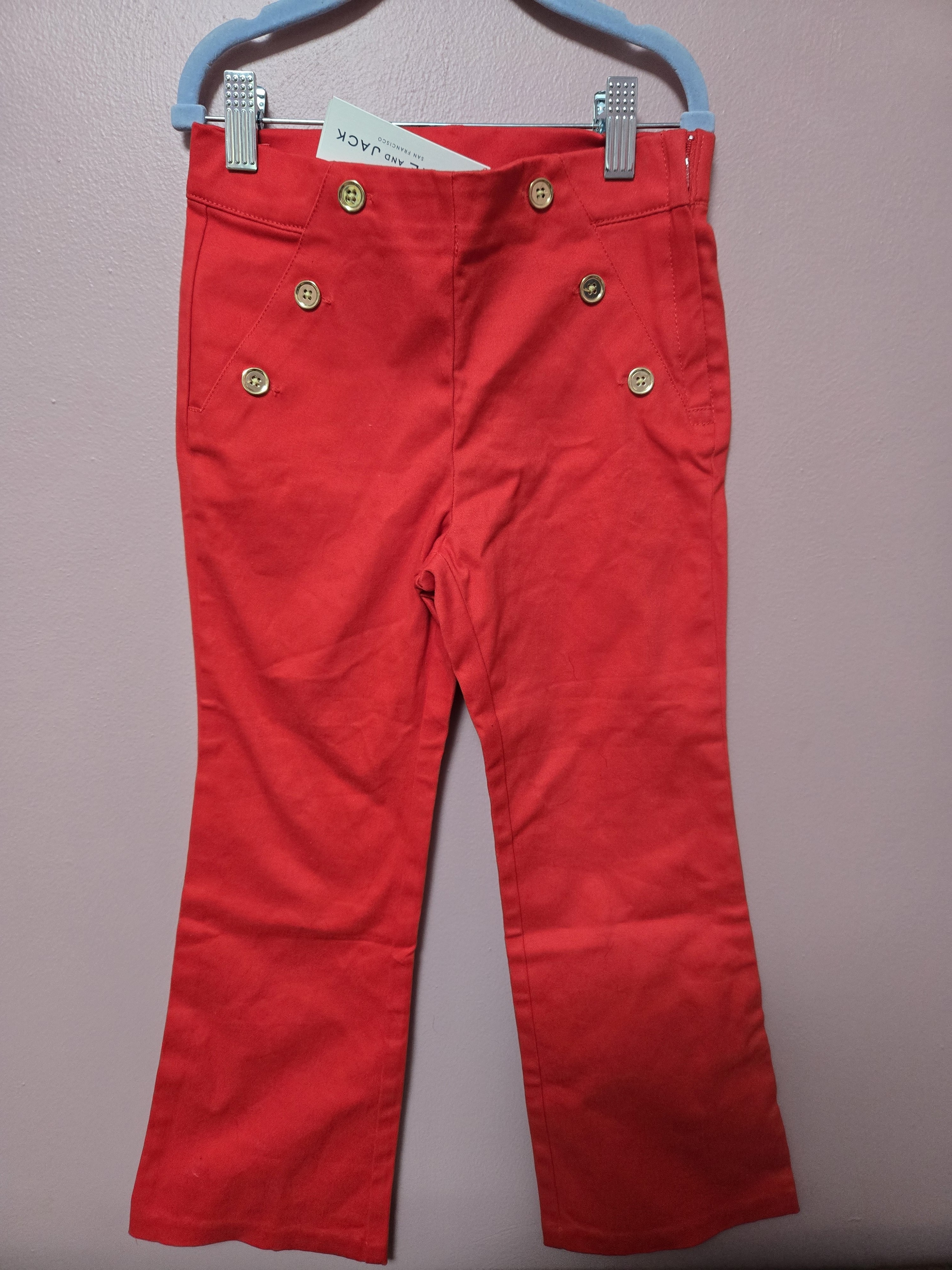 Janie And Jack Red Button-Front Casual Pants